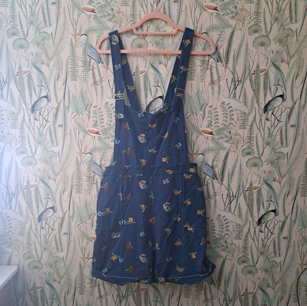 Cakeworthy Chic Blue Star Wars Baby Yoda Grogu Floral Jumpsuit - Size: 3X